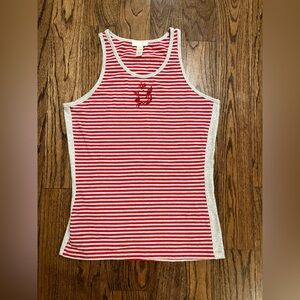 Diesel Red and Gray Striped Tank Top.  Size L.  Unisex